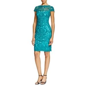 Tadashi Shoji  Illusion Yoke Lace Sheath Dress 4P